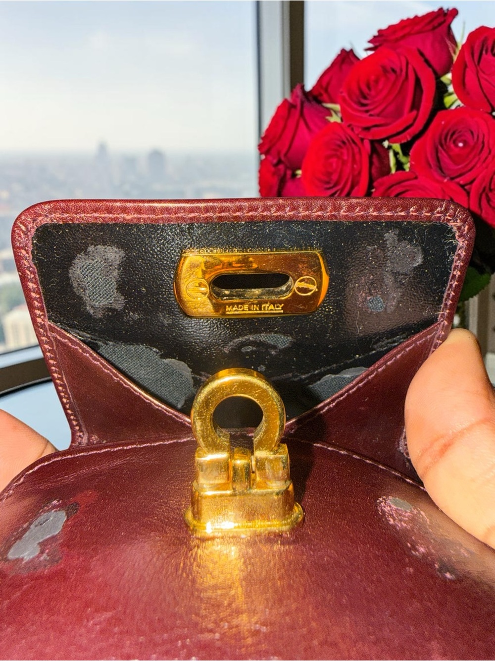 Vintage Salvatore Ferragamo Gancini Leather Compact Wallet Bordeaux Red - Picture 8 of 10